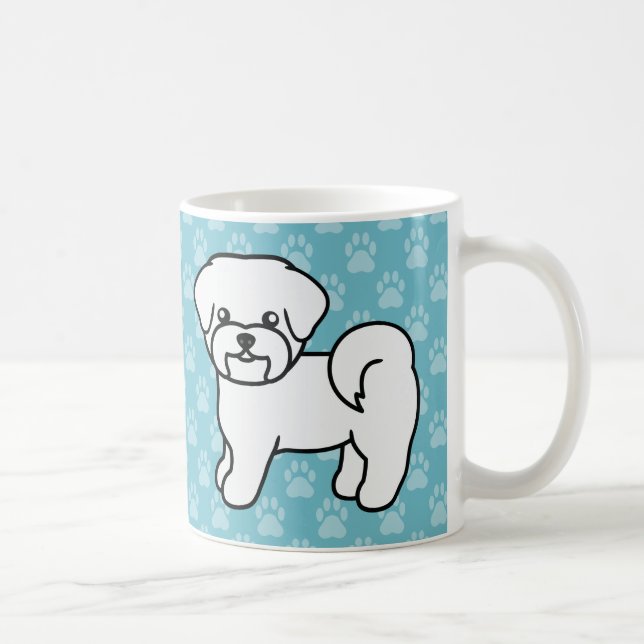 Caneca De Café Cães de desenho animado malteses sorridentes branc (Direita)