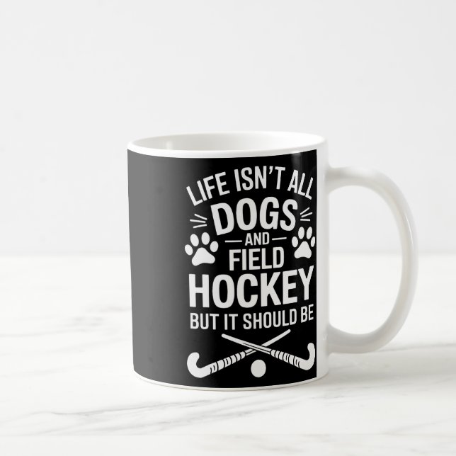 Caneca De Café Cães de Hóquei em Campo Engraçado Hóquei em Campo  (Direita)