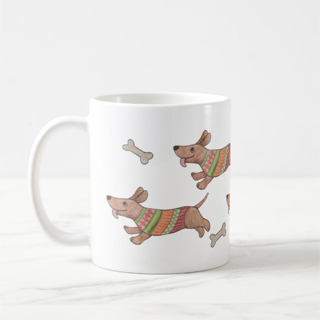 Caneca De Café Cães de linguiça com leite (Esquerda)