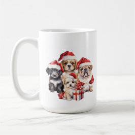 Caneca De Café 'Cães de Natal' amante de cães fofo 