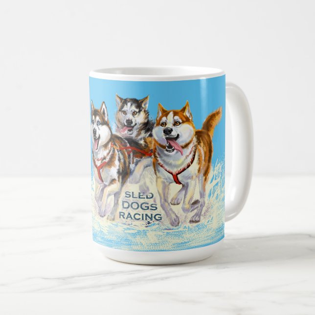 Caneca De Café cães de trenó siberianos (Frente Esquerda)