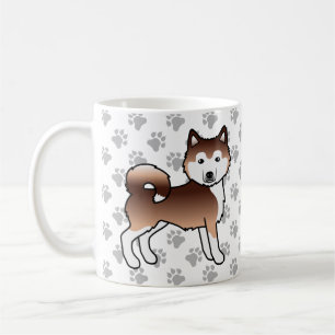 Caneca De Café Cães e patas de cartoon lindos do Alasca Malamute