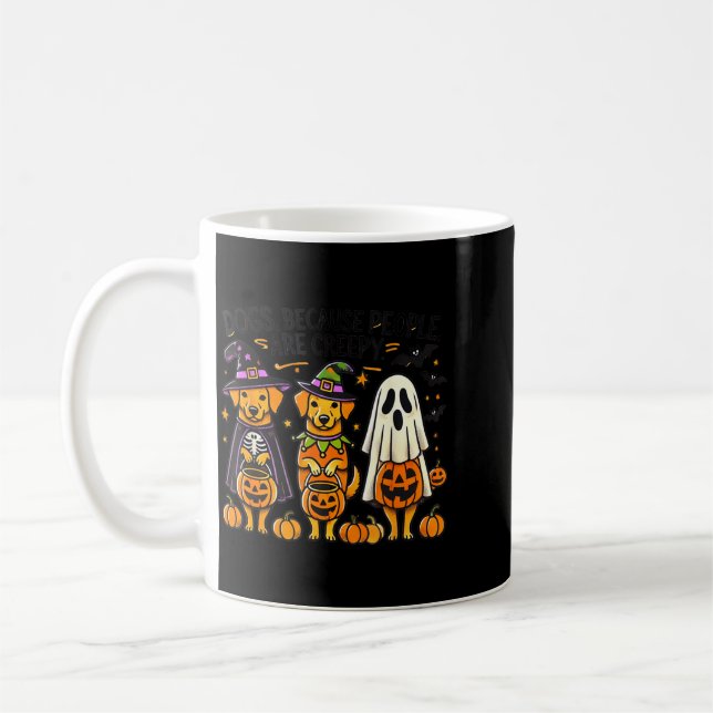 Caneca De Café Cães Em Fantasias De Halloween Design - Engraçado (Esquerda)