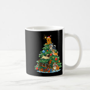 Caneca De Café Cães engraçados de Natal e árvore para amantes de