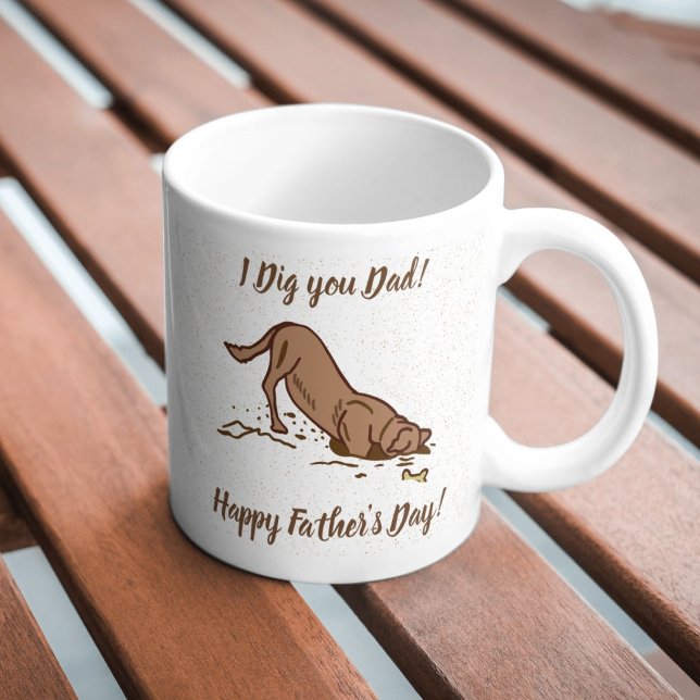Caneca De Café Cães Escavadores - Feliz Dia dos Pais. (Criador carregado)