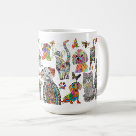 Caneca De Café Cães, Gatos e Abastecimento Animal