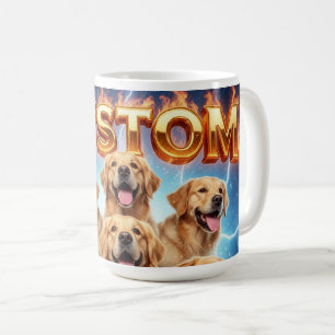 Caneca De Café Cães Golden Retriever Personalizados Design Cósmic