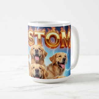 Caneca De Café Cães Golden Retriever Personalizados Design Cósmic