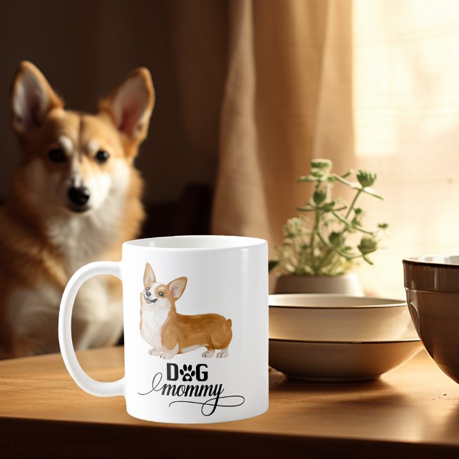 Caneca De Café Cães Mamães Corgi Cachorro Aquarela (Criador carregado)