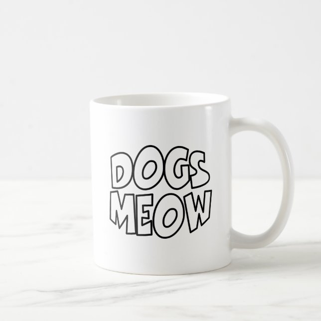 Caneca De Café Cães Miando (Direita)