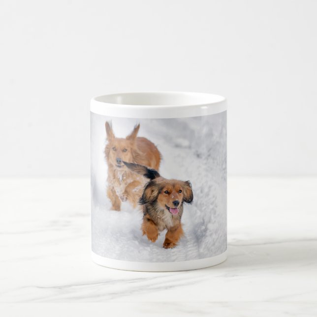Caneca De Café Cães na neve (Centro)