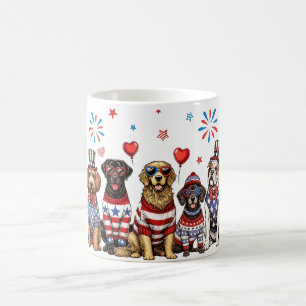 Caneca De Café Cães Patrióticos