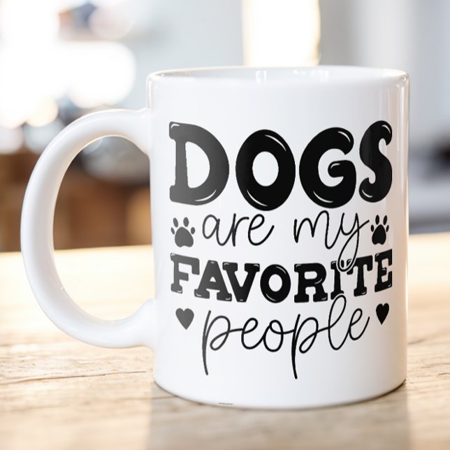 Caneca De Café Cães são meus Pessoas favoritos mãe (Dogs are my favorite people funny coffee mug)