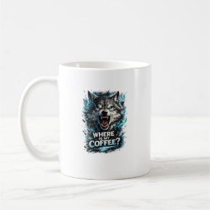 Caneca De Café Café Amante Lobo Engraçado Tipografia Design