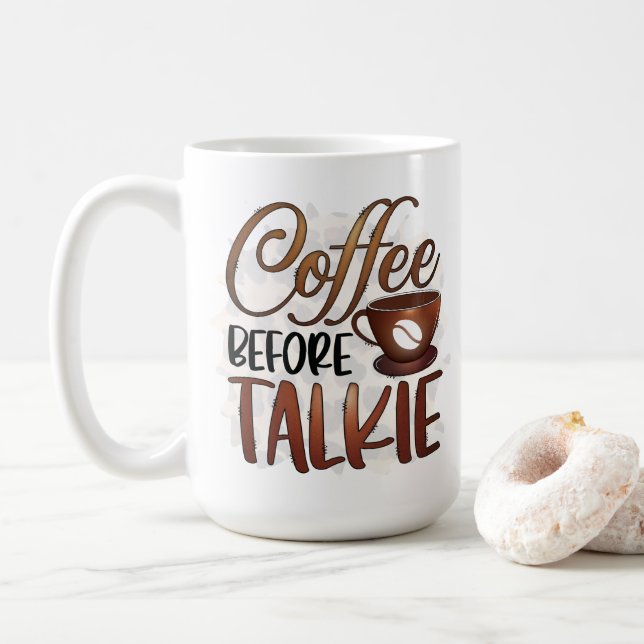 Caneca De Café Café antes de Talkie (Com Donut)