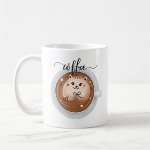 Caneca De Café Café Bonito com Nome Personalizado de Latte do gat