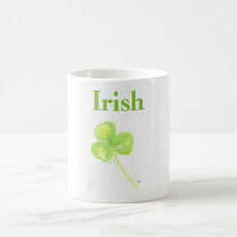 Caneca De Café Café Branco Mug com Shamrock Verde Irlandês