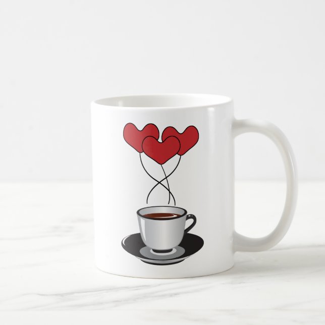 Caneca De Café Café, Café Árabe, Café Negro, Corações (Direita)