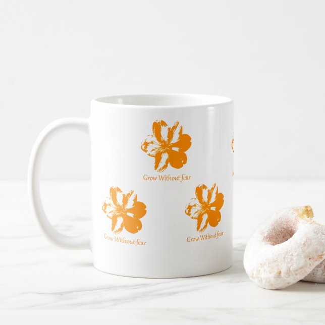 Caneca De Café Café & Chá Cresça Sem Medo  (Com Donut)