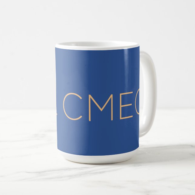 Caneca De Café Café CMEC Mug - 15-oz, Programa 9, azul com pêsseg (Frente Esquerda)