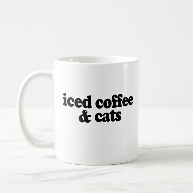 Caneca De Café café com gelo e gatos (Esquerda)