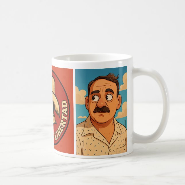 Caneca De Café Café com Luis Muñoz Marín. Caricatura (Direita)