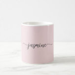 Caneca De Café Café com Nome Monograma Rosa Bege Elegante<br><div class="desc">Caneca de café personalizada com monograma minimalista feminino em rosa bege com nome em letra cursiva. Estes desenhos apresentam seu primeiro nome em uma linda tipografia de assinatura com estilo de letra manuscrita e cauda ornamentada sobre um fundo rosa bege pastel ou rosa poeirento. São fáceis de personalizar. Ótimo presente...</div>