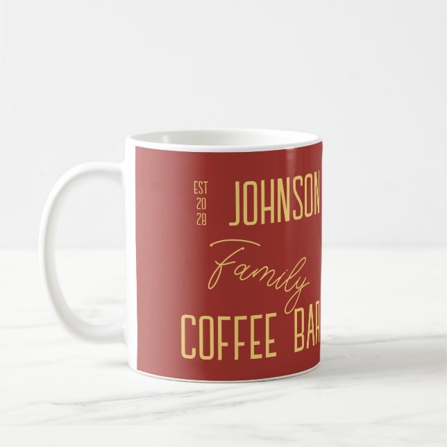 Caneca De Café Café com Nome Personalizado da Família (Esquerda)