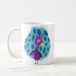 Caneca De Café Café com padrão de folha abstrata de pavão roxo fo