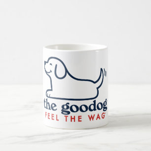 Caneca De Café Café com Silhueta de Cachorrinho Azul Marinho