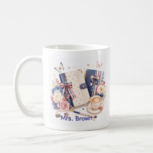Caneca De Café Café com tema patriótico de 4 de julho de luxo mac (Esquerda)