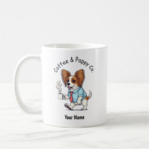 Caneca De Café Café com Terno de Negócios de Cachorro Papillon En