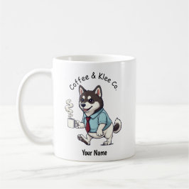 Caneca De Café Café com Terno de Negócios do Alaskan Klee Kai Eng