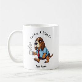 Caneca De Café Café com Terno de Negócios Engraçado do Basset Hou