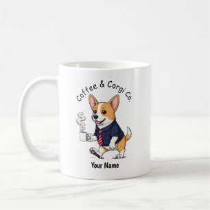Caneca De Café Café com Terno de Negócios Engraçado do Pembroke W