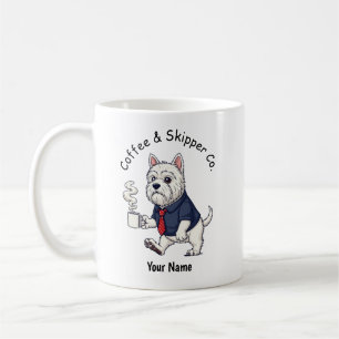 Caneca De Café Café com terno de negócios engraçado do Schipperke