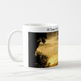 Caneca De Café Café Com Um Pôr do Sol -