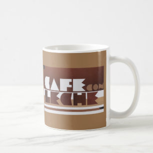 Caneca De Café CAFE CON LECHE Café Leite Pequeno Tan Café Mug