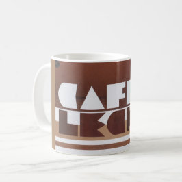 Caneca De Café CAFE CON LECHE Café Leite Tan Rim Café Mug