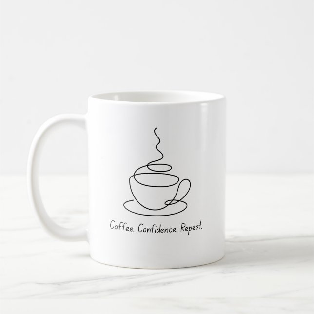 Caneca De Café Café Confiança Repetir Mug (Esquerda)