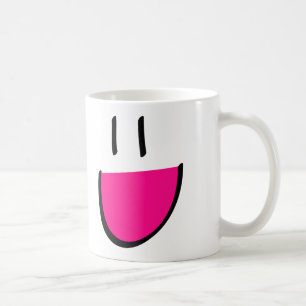 Caneca De Café Café da cara/caneca cor-de-rosa do chá (branca)
