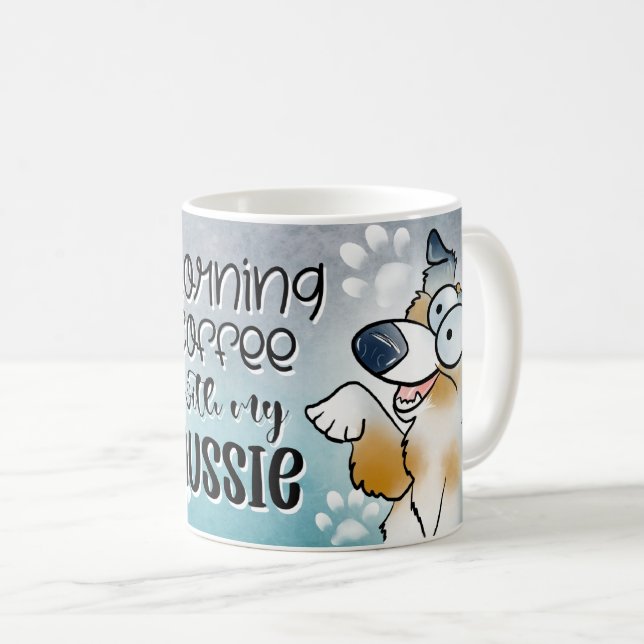 Caneca De Café Café Da Manhã Com Minha Aussie (Frente Esquerda)