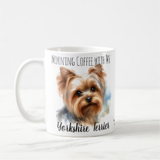 Caneca De Café Café da Manhã com Yorkshire Terrier Cute Mug