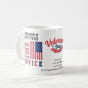 Caneca De Café Café da Manhã de Gratidão Patriótico Dia dos Veter