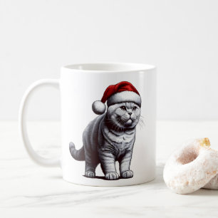 Caneca De Café Café da manhã de Natal, Gato de Papais noeis de Na