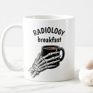 Caneca De Café Café da Manhã de RADIOLOGIA Esqueleto Mão