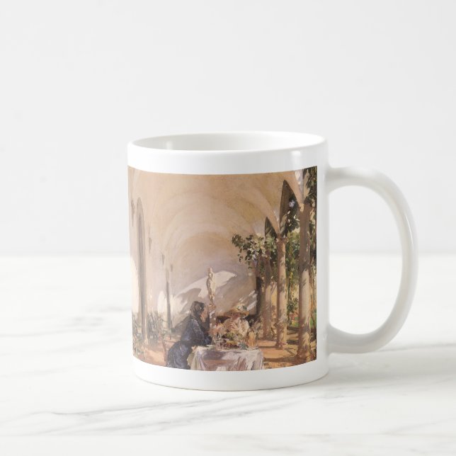 Caneca De Café Café da manhã na Loggia de John Singer Sargent (Direita)