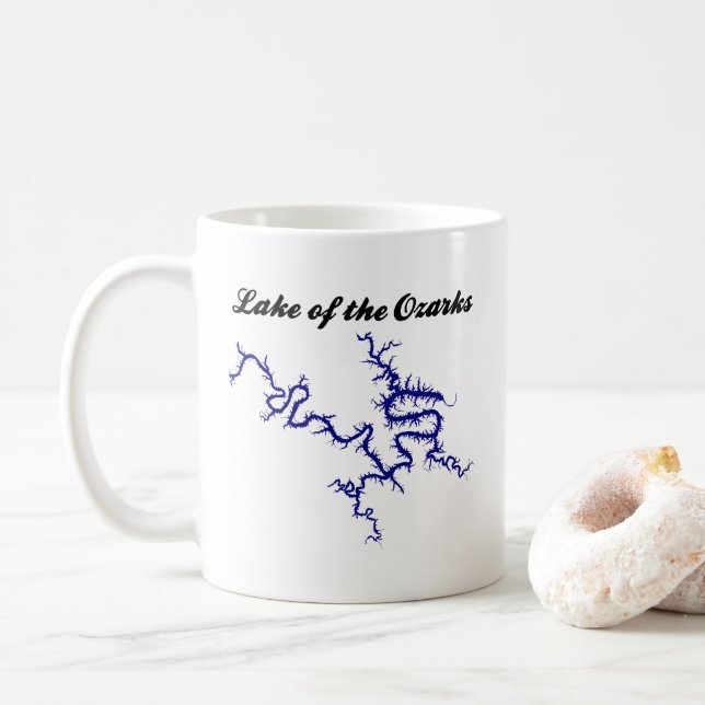 Caneca De Café Café da Margem Azul do Lago dos Ozarks Missouri (Com Donut)