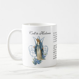 Caneca De Café Café da Oração Floral Memorare da Virgem Maria San