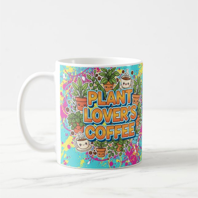 Caneca De Café Café da Planta Lover - Mug de Café Cuta para Jardi (Esquerda)